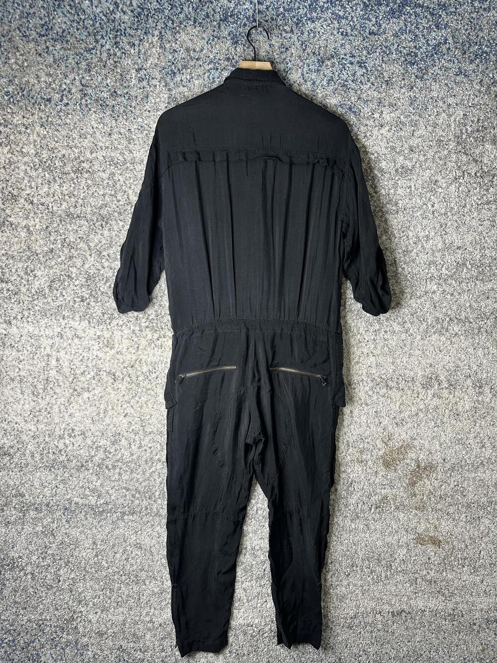 Zadig & Voltaire Jumpsuit Womens XS Black Utility Zip Front Cupro Pockets - Picture 6 of 7